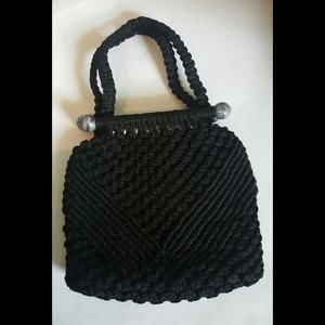 Vintage Crochet Macrame Boho Purse